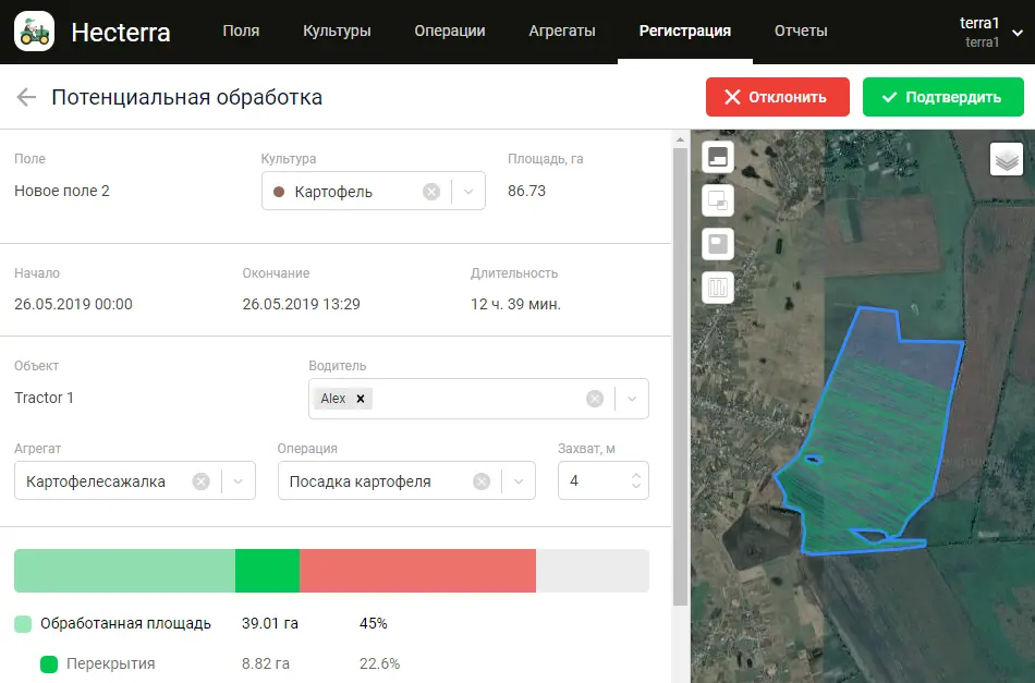 Hecterra · Registrering og godkendelse af markarbejde