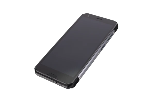 Side view of MDT665 rugged handheld showing ergonomic grip and physical buttons.