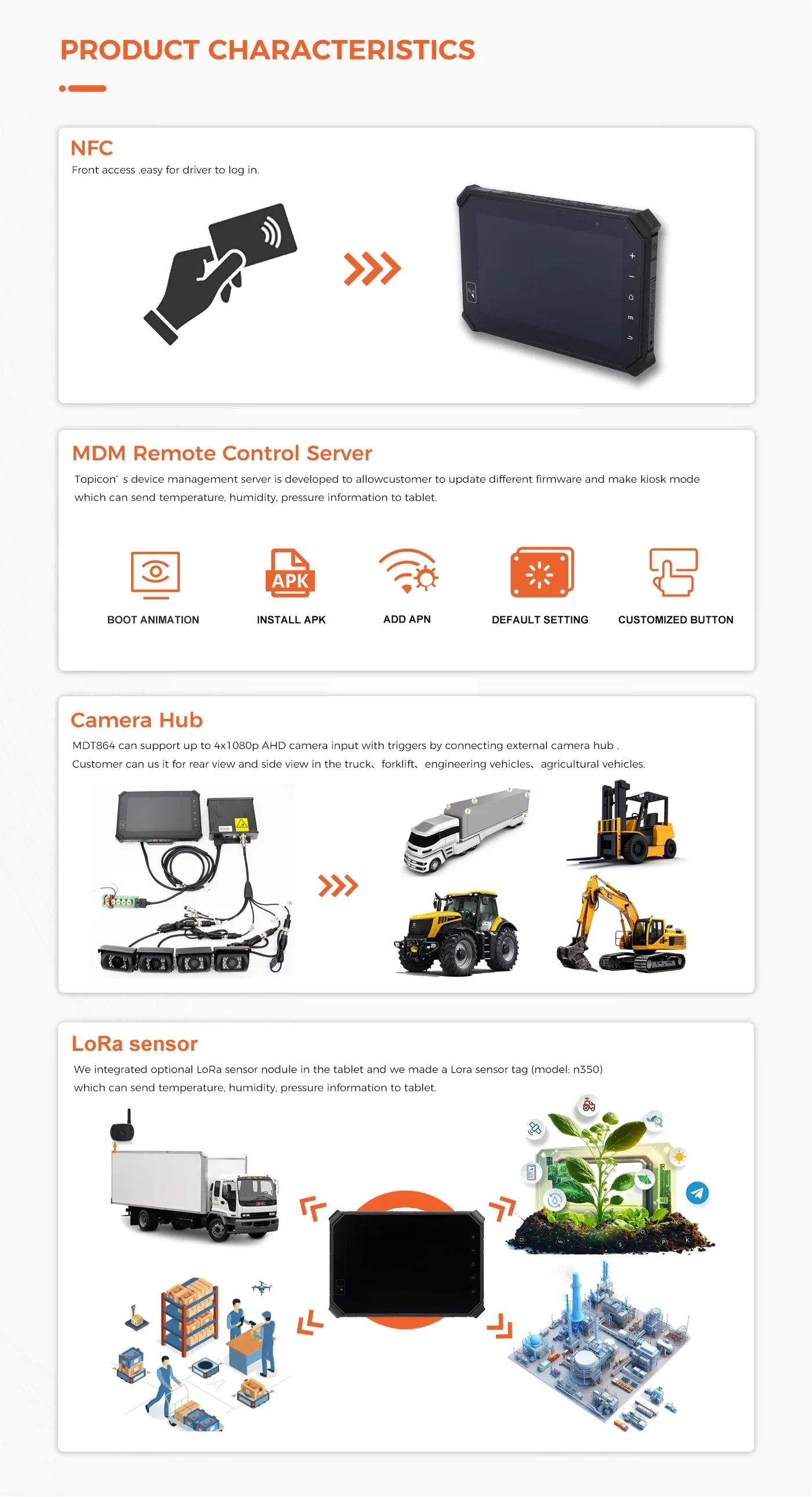 MDT864 rugged tablet side profile with docking connector