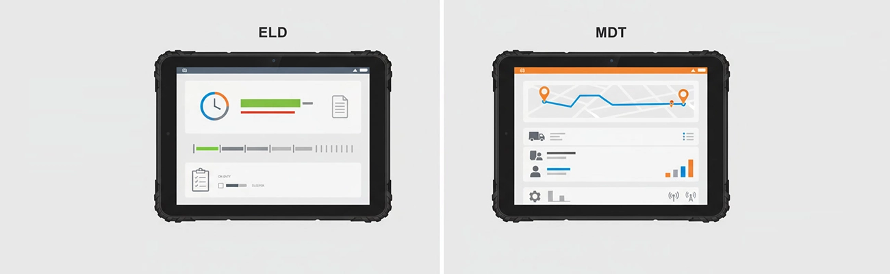 vehicle mounted android tablet used as a mobile data terminal