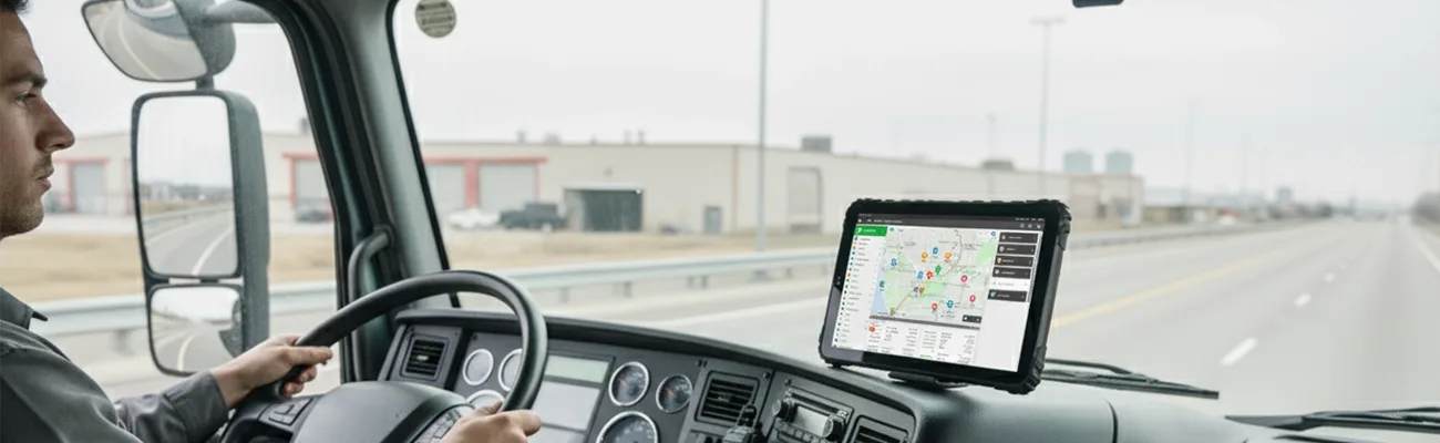 8-inch vehicle mount Android tablet with IP67 waterproof rating in-cab