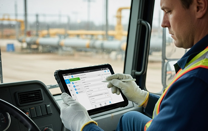 Field service mounted tablet