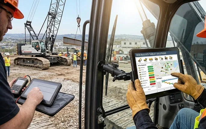 Construction mounted tablet