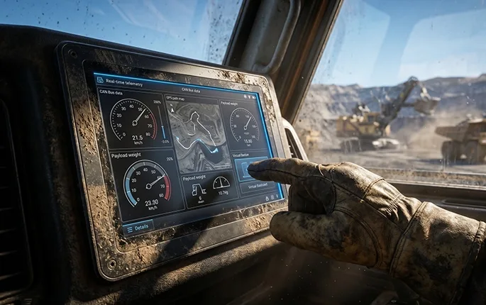 Mining equipment with fixed-mount Panel PC